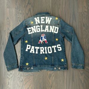 Custom Vintage New England Patriots Denim Jacket